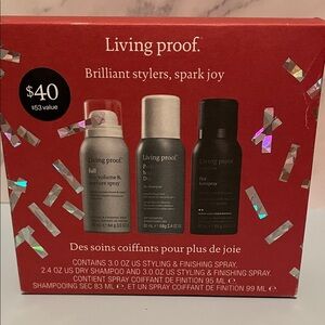 Living Proof Mini Stylers Hair Care Set Texture Spray Dry Shampoo & Hairspray